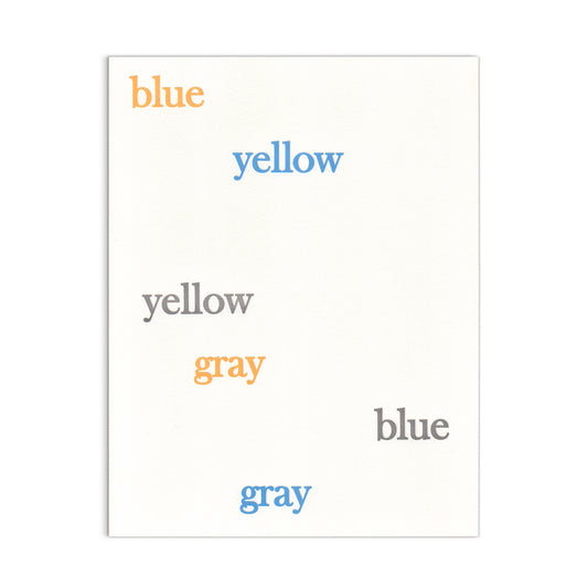 blue, yellow, gray