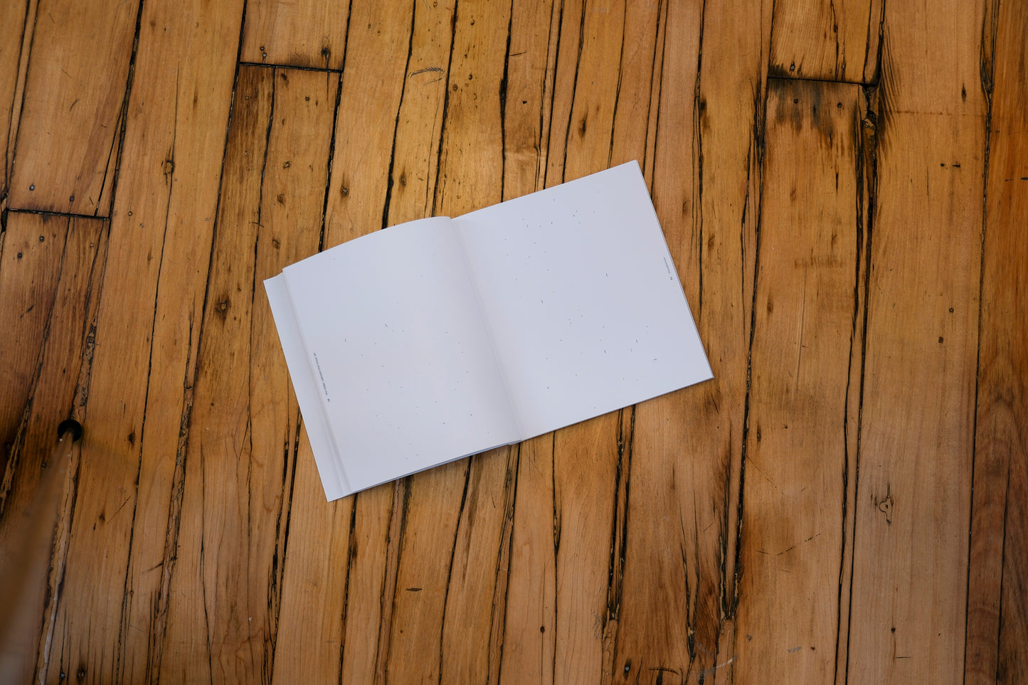 Open book on a wooden surface