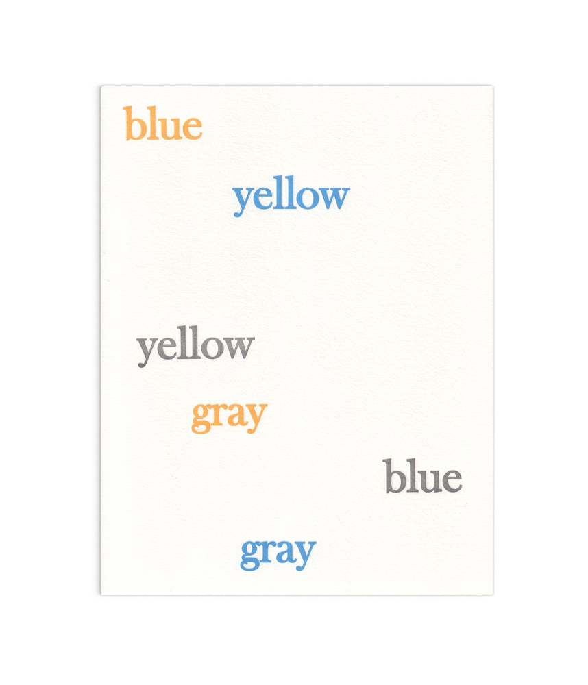 blue, yellow, gray